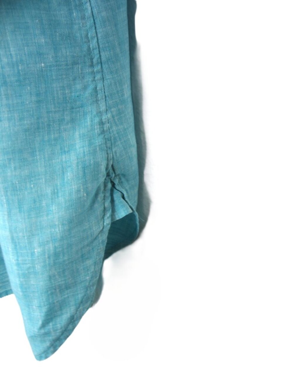 Chico's Size 3 US 16 XL No Iron Linen Button Top Women's Aqua Blue 3/4 Sleeve - Picture 9 of 10